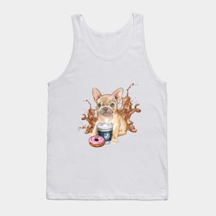 Bulldog puppy and coffee Tank Top